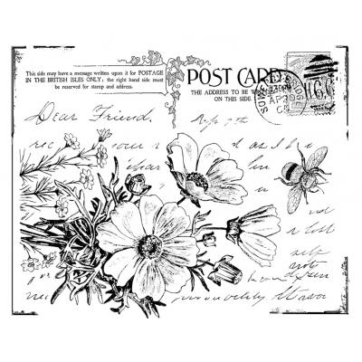 Crafty Individuals Rubber Stamp - Floral Postcard